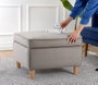 Atelier Del Sofa Puf de Algodón Marrón con Almacenamiento